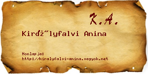 Királyfalvi Anina névjegykártya